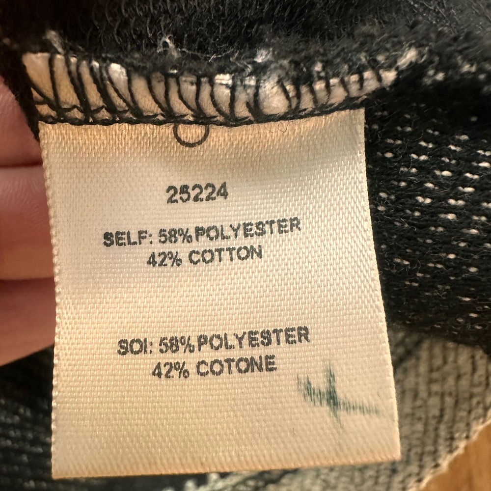 Anthropologie Moto Jacket Women L Asymmetrical Zip Southwestern Black White USA - Picture 6 of 7